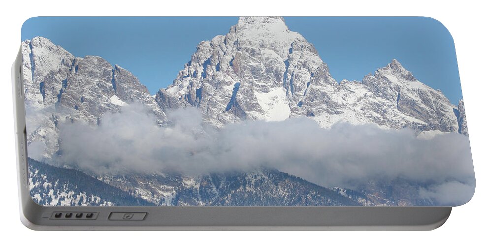 Bison Portable Battery Charger featuring the photograph Bison in the Tetons by Wesley Aston
