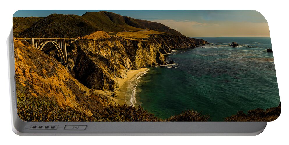Attraction Portable Battery Charger featuring the photograph Bixby Bridge - Big Sur by Paul LeSage