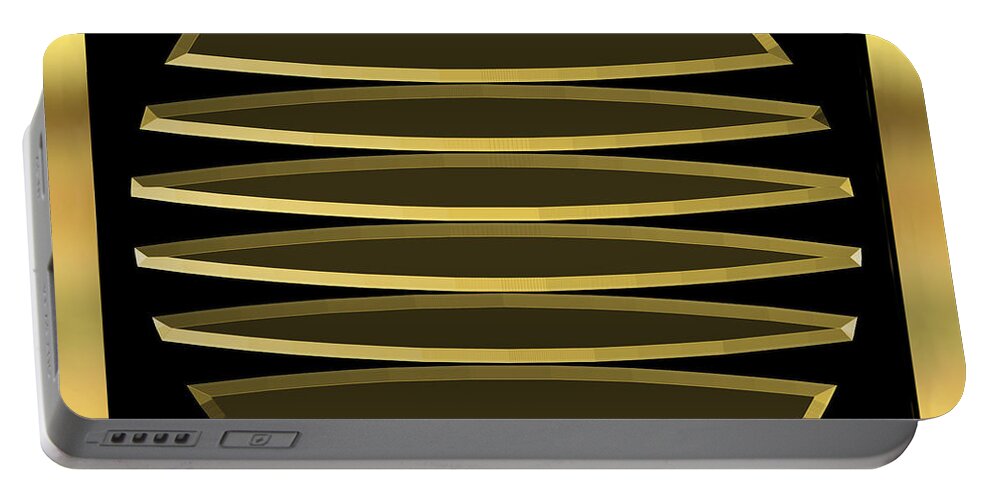 Black And Gold 4 Portable Battery Charger featuring the digital art Black and Gold 4 by Chuck Staley