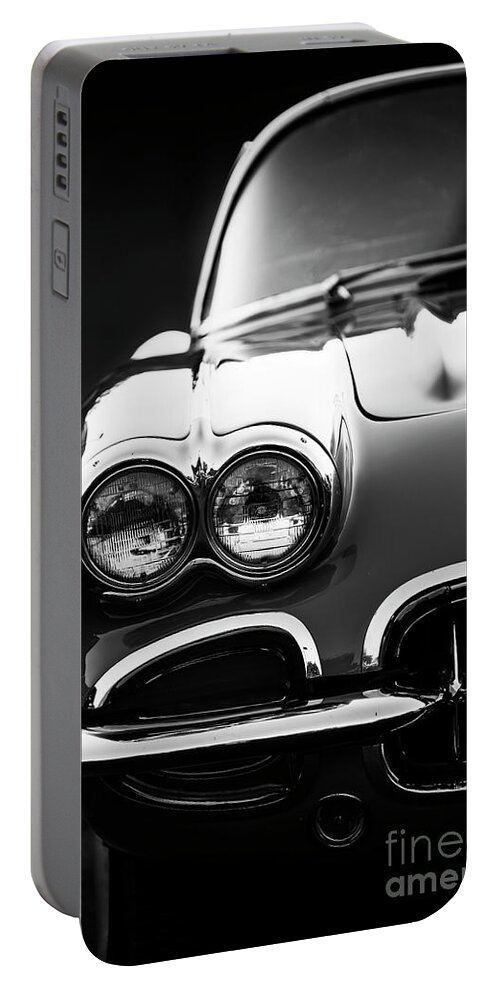 Corvette Portable Battery Charger featuring the photograph Black C1 by Dennis Hedberg
