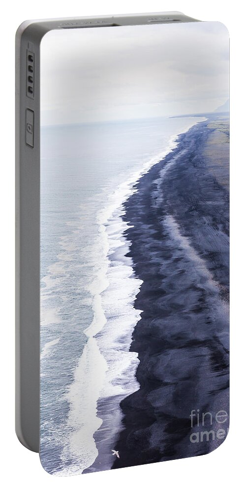 2016 Portable Battery Charger featuring the photograph Black Sand Beach in Iceland by Agusta Gudrun Olafsdottir