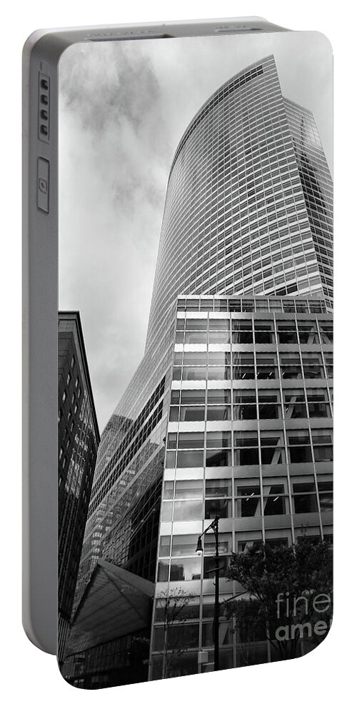 New York Portable Battery Charger featuring the photograph Black White Commercial Architecture NYC by Chuck Kuhn