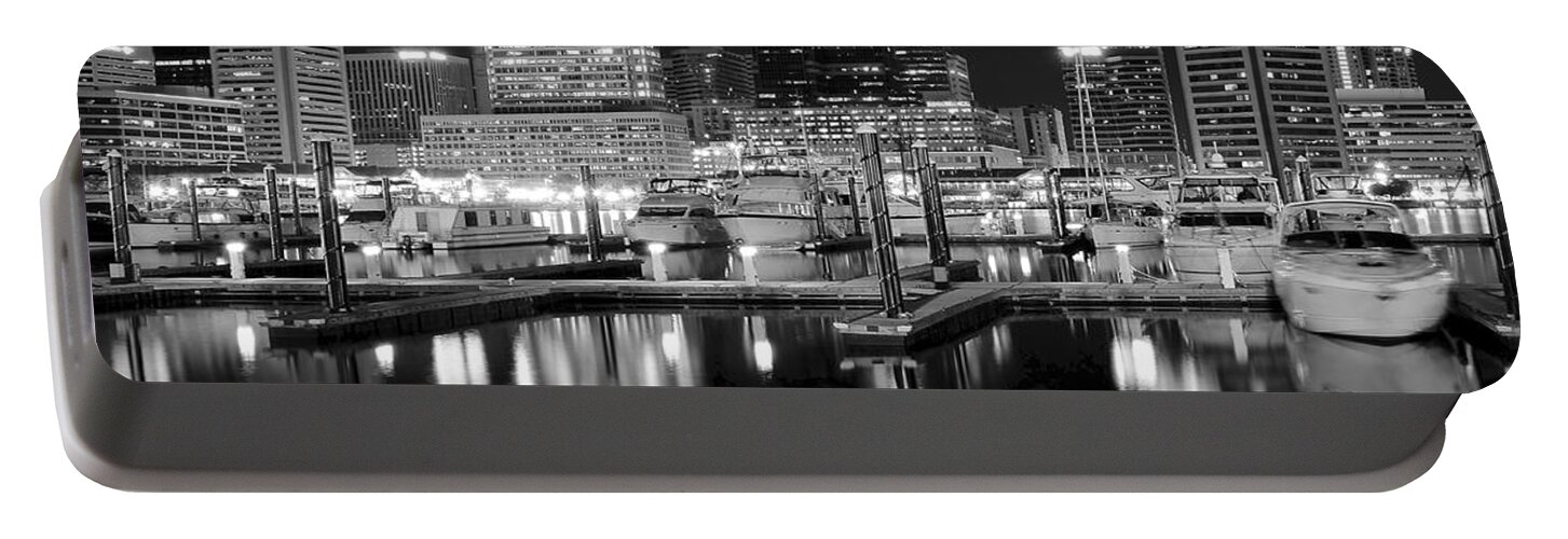 Baltimore Portable Battery Charger featuring the photograph Blackness in the Harbor by Frozen in Time Fine Art Photography