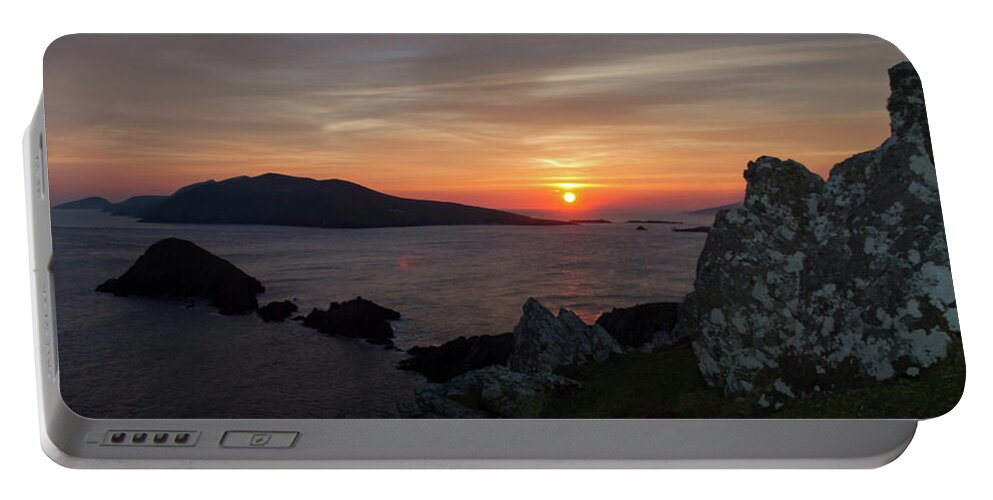 Blasket Portable Battery Charger featuring the photograph Blasket Islands At Sunset by Mark Callanan
