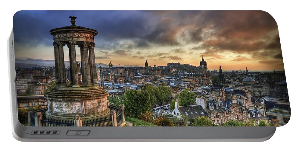 Edinburgh Portable Battery Charger featuring the photograph Blaze Of Glory by Evelina Kremsdorf