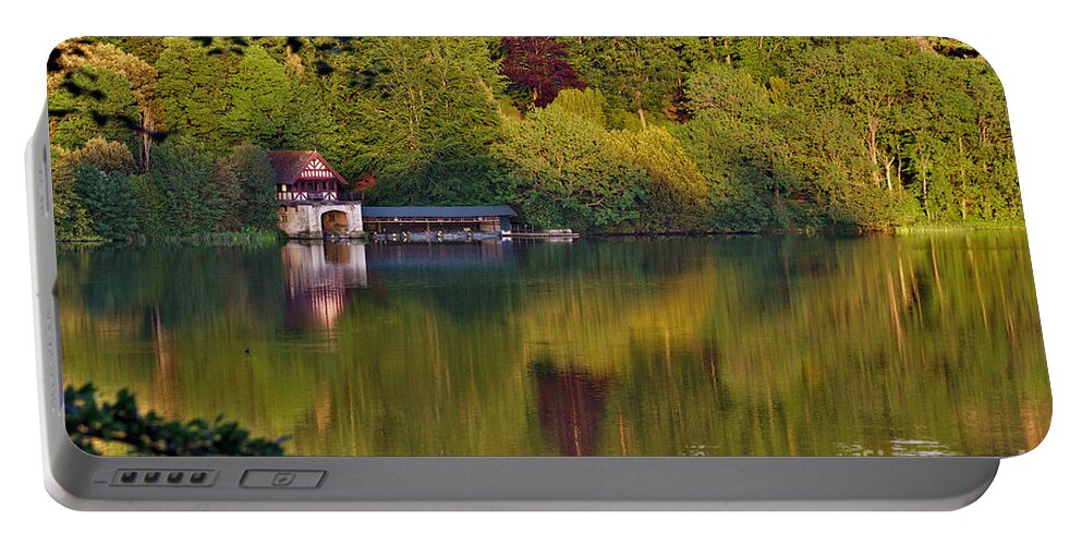 Blenheim Palace Portable Battery Charger featuring the photograph Blenheim Palace Boathouse 2 by Jeremy Hayden