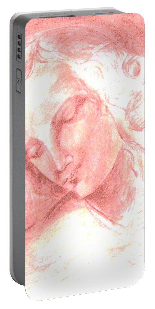 Portrait Portable Battery Charger featuring the painting Blonde by Dawn Caravetta Fisher