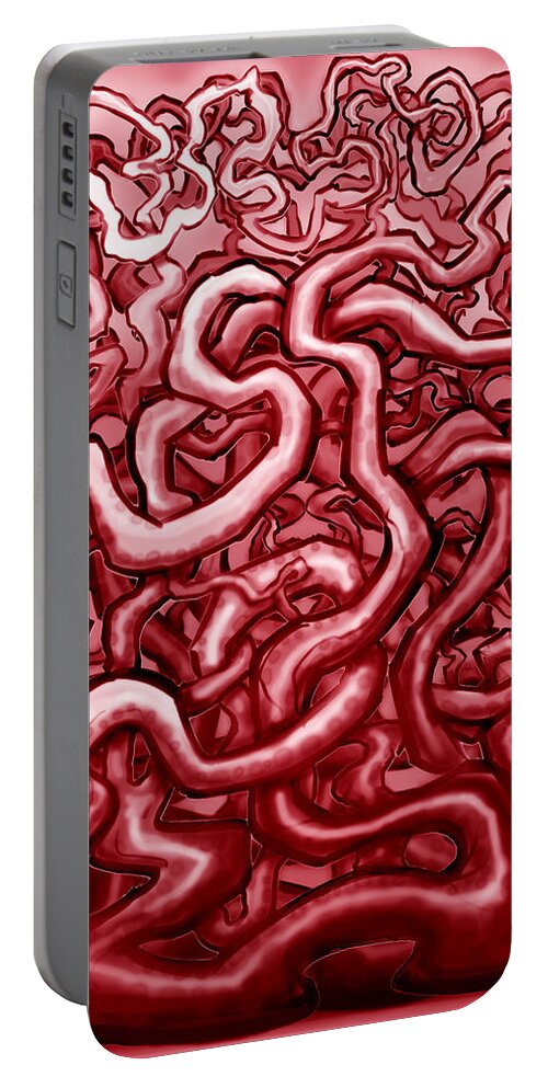 Vein Portable Battery Charger featuring the digital art Blood and Guts by Kevin Middleton