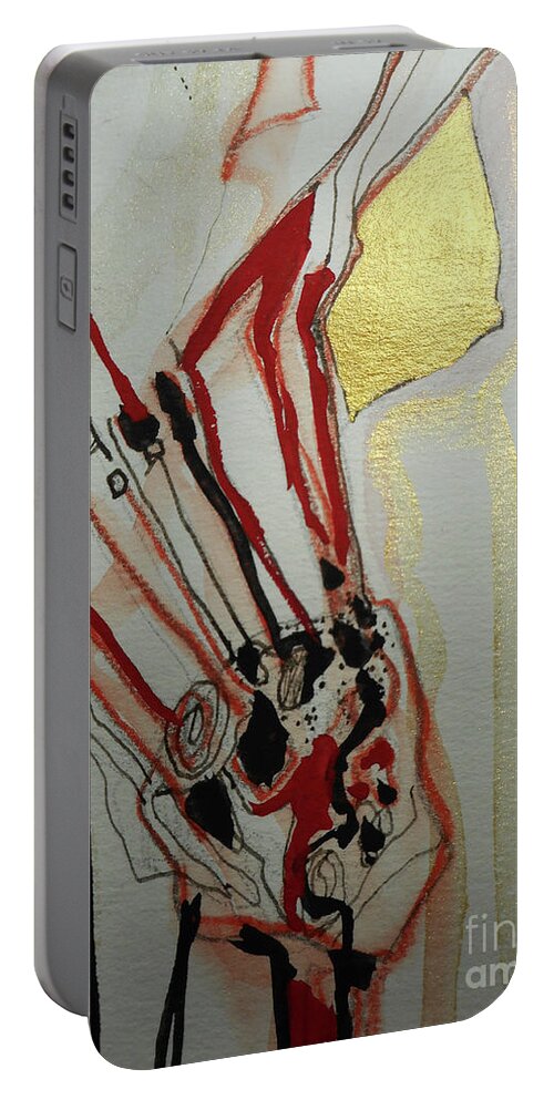 Katerina Stamatelos Portable Battery Charger featuring the painting Blood Flowers by Katerina Stamatelos