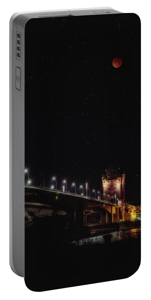 Moon Portable Battery Charger featuring the photograph Blood Moon by Marc Braner