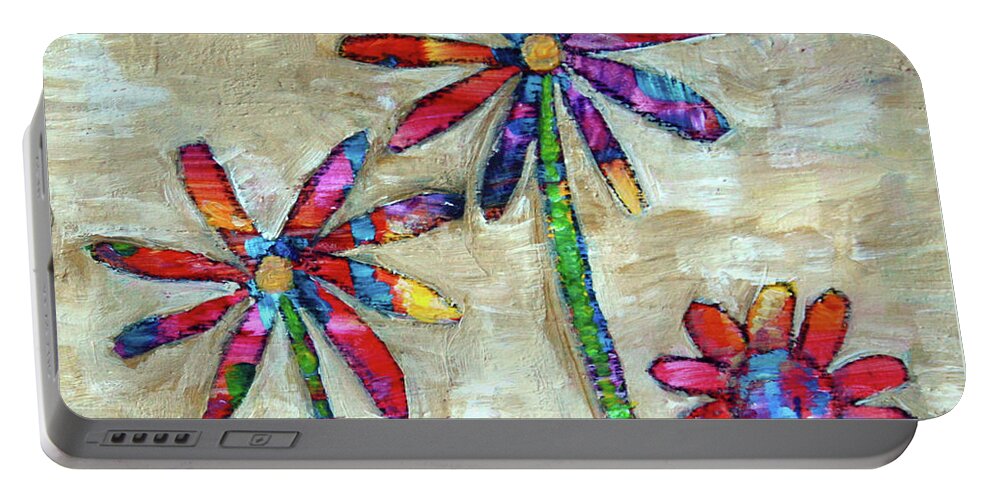 Flowers Portable Battery Charger featuring the painting Bloom Trees by Winona's Sunshyne