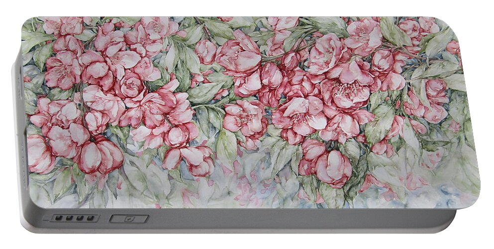Blossoms Portable Battery Charger featuring the painting Blossoms by Kim Tran