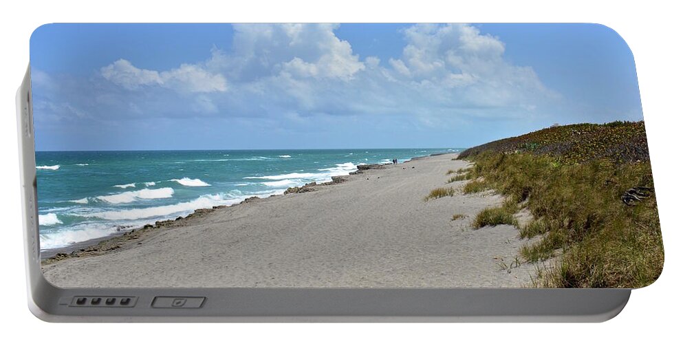Beach Portable Battery Charger featuring the photograph Blowing Rocks Preserve Beach by Carol Bradley