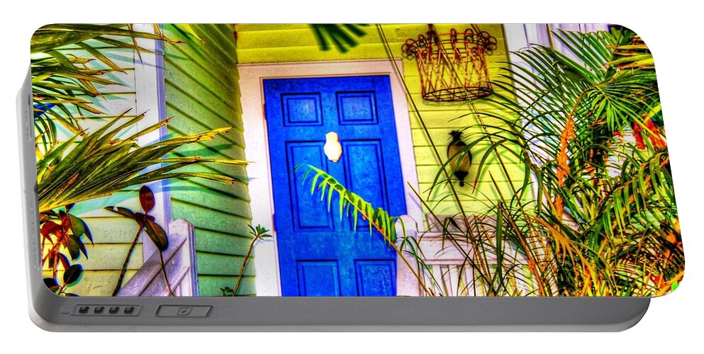 Door Portable Battery Charger featuring the photograph Blue and Green by Debbi Granruth