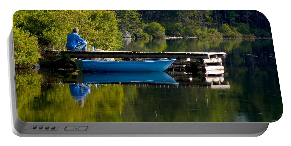 Boat Portable Battery Charger featuring the photograph Blue Boat by Brent L Ander