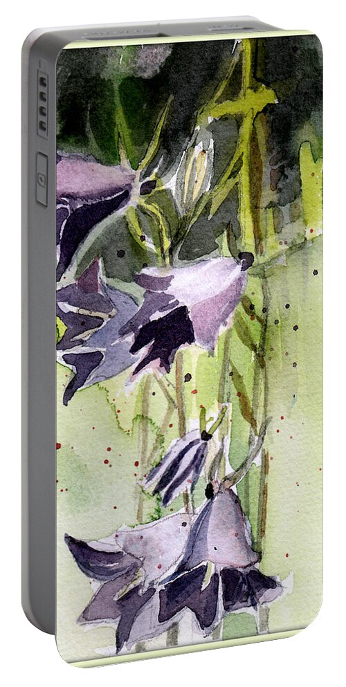 Blue Bonnets Portable Battery Charger featuring the painting Blue Bonnets by Mindy Newman