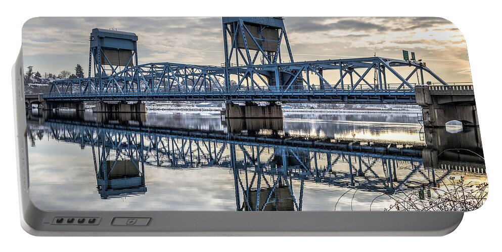 Lewiston Portable Battery Charger featuring the photograph Blue Bridge by Brad Stinson