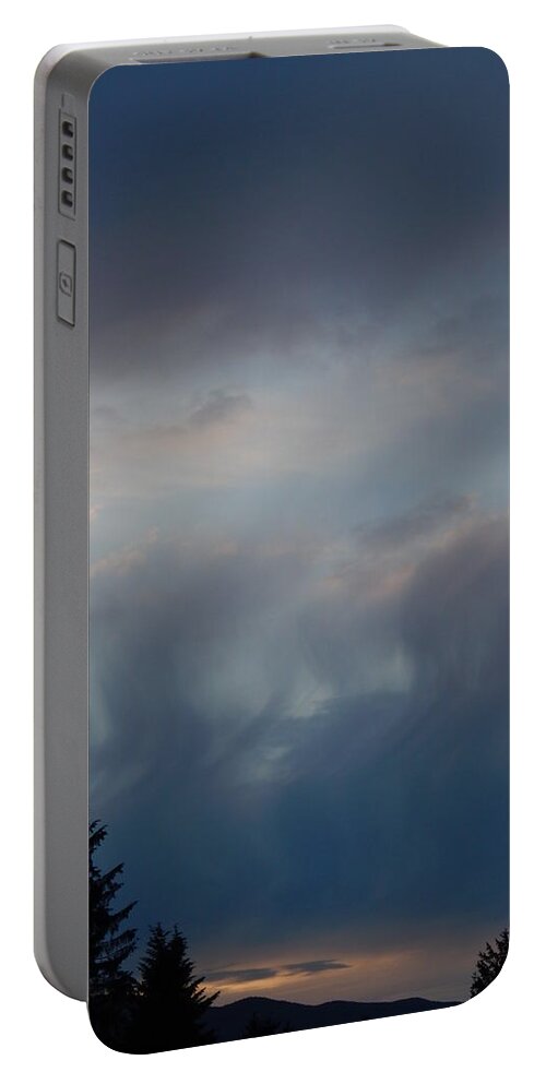 Nature Portable Battery Charger featuring the photograph Blue Clouded Sunset - Vertical by Gallery Of Hope 