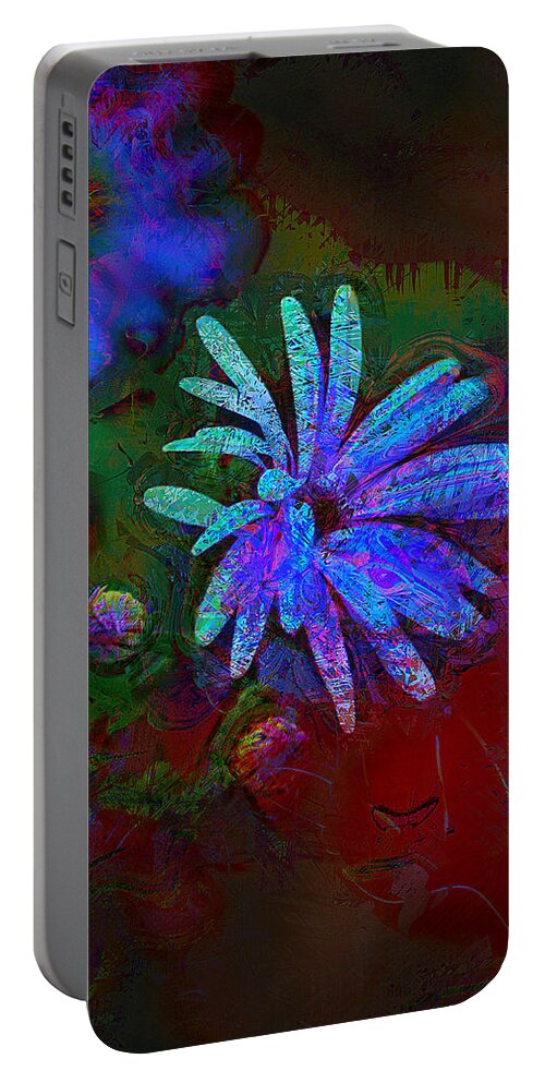 Daisy Portable Battery Charger featuring the photograph Blue Daisy by Lori Seaman