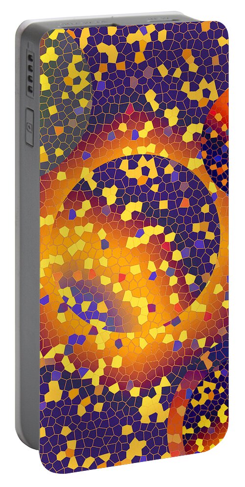 Abstract Portable Battery Charger featuring the digital art Blue Galaxy by Lynda Lehmann