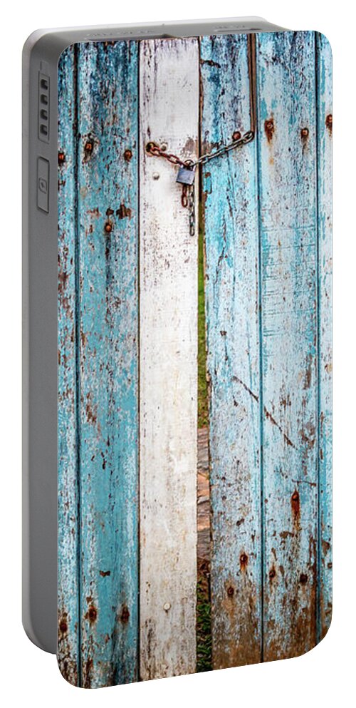 Blue Portable Battery Charger featuring the photograph Blue Gate by Susie Weaver