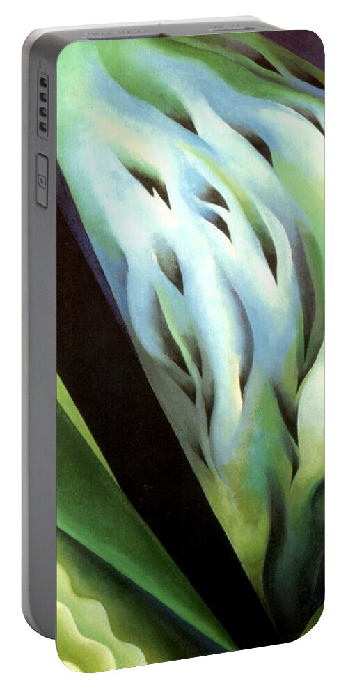 Georgia Portable Battery Charger featuring the painting Blue Green Music by Georgia OKeefe