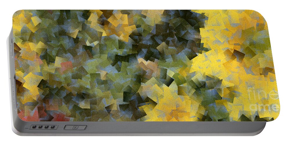 Abstract Portable Battery Charger featuring the digital art Sunflower Fields Abstract Squares Part 3 by Jason Freedman
