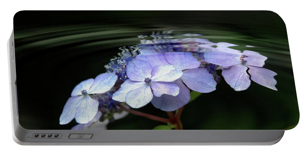 Blue Portable Battery Charger featuring the photograph Blue Hydrangea by Elaine Hunter