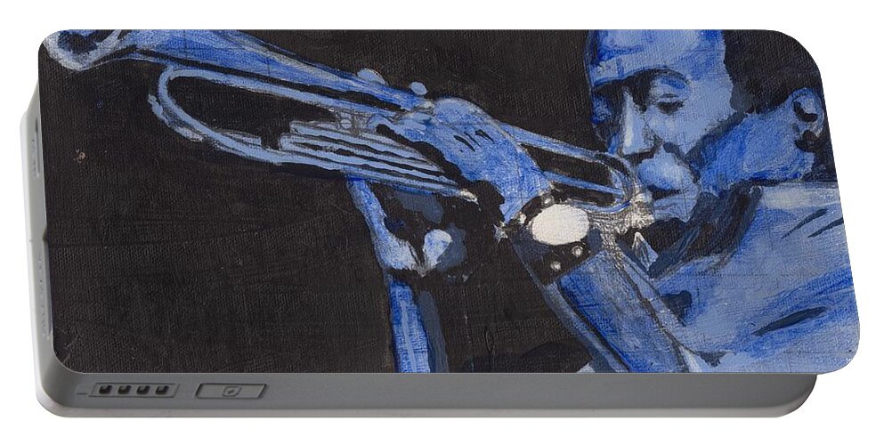 Miles Davis Portable Battery Charger featuring the painting Blue Miles by David Jackson