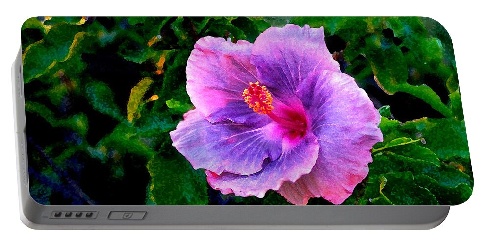 Flower Portable Battery Charger featuring the photograph Blue Moon Hibiscus by Steve Karol