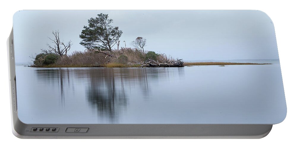 Island Portable Battery Charger featuring the photograph Blue Morning by Alan Raasch