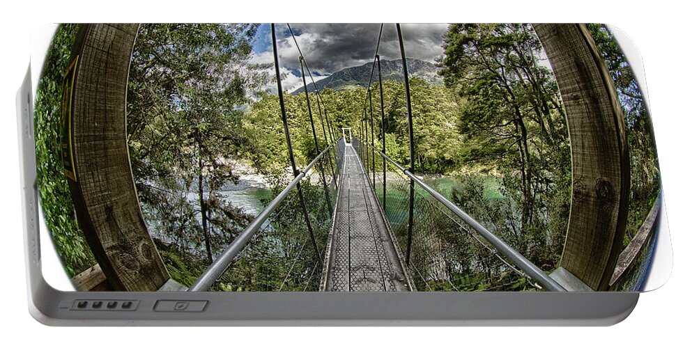 New Zealand Portable Battery Charger featuring the photograph Blue Pools Bridge by Chris Cousins