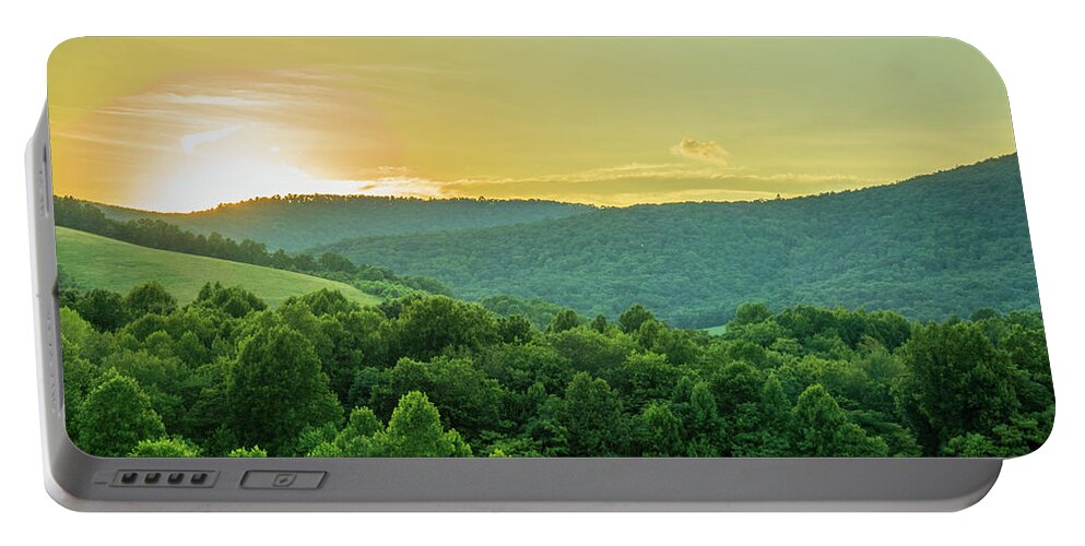 Mountains Portable Battery Charger featuring the photograph Blue Ridge Mountain Sunset by Henri Irizarri