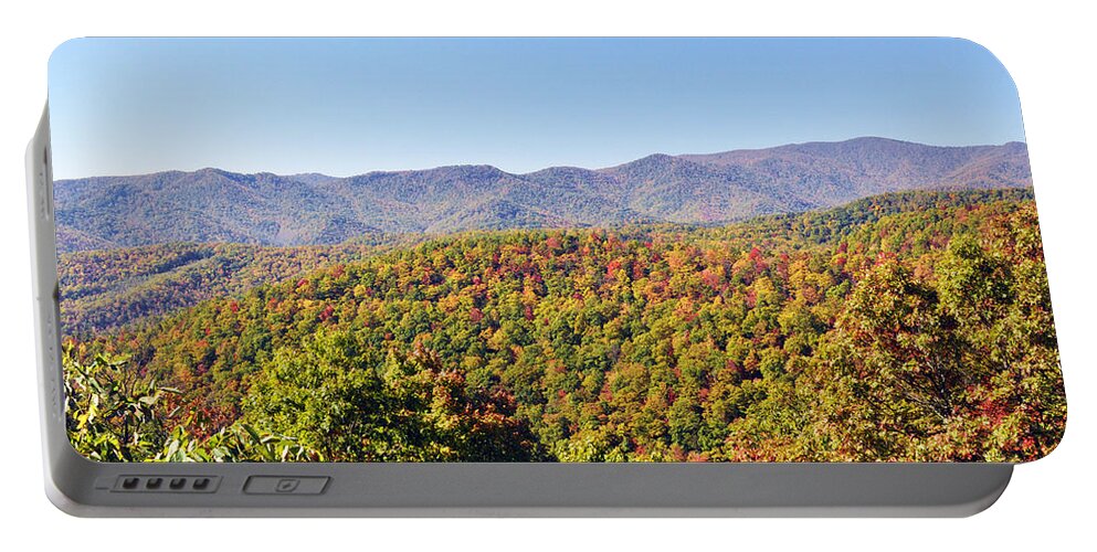 Fall Portable Battery Charger featuring the photograph Blue Ridge Reds by Kay Lovingood