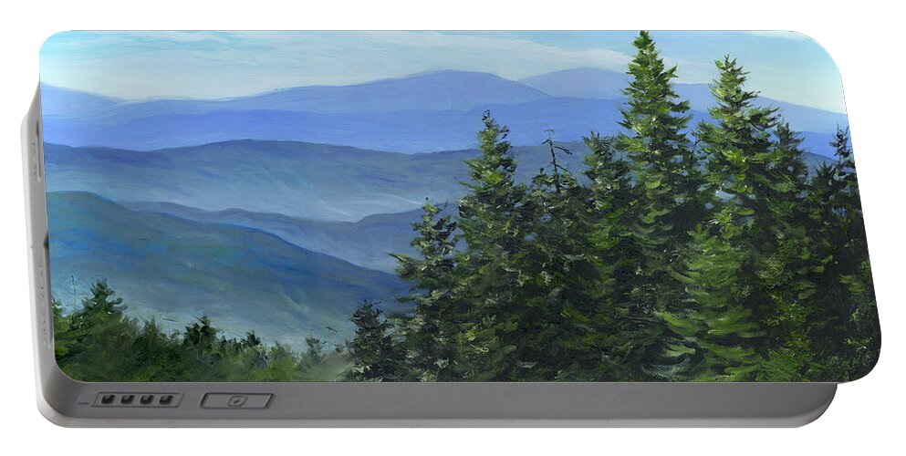 Mountains Portable Battery Charger featuring the painting Blue Ridge by Richard De Wolfe