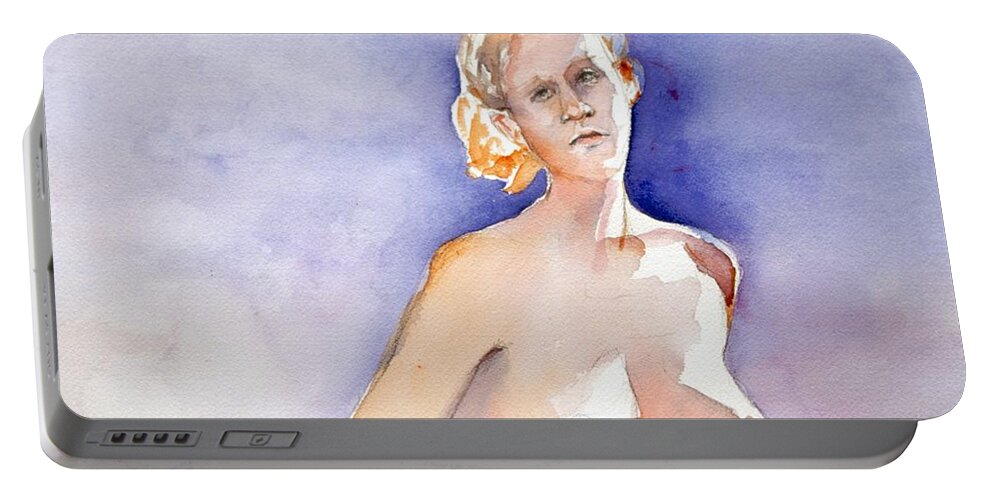 Full Body Portable Battery Charger featuring the painting Blue Sky by Barbara Pease