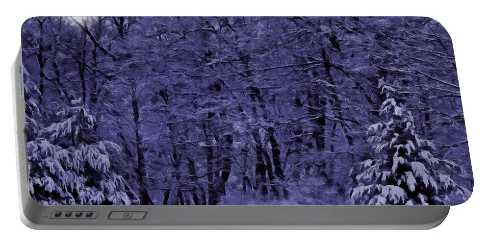Snow Portable Battery Charger featuring the photograph Blue Snow by David Dehner