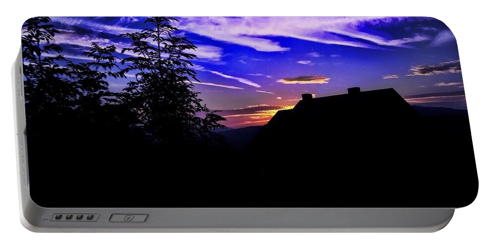 Blue Sunset In Poland Portable Battery Charger featuring the photograph Blue Sunset in Poland by Mariola Bitner