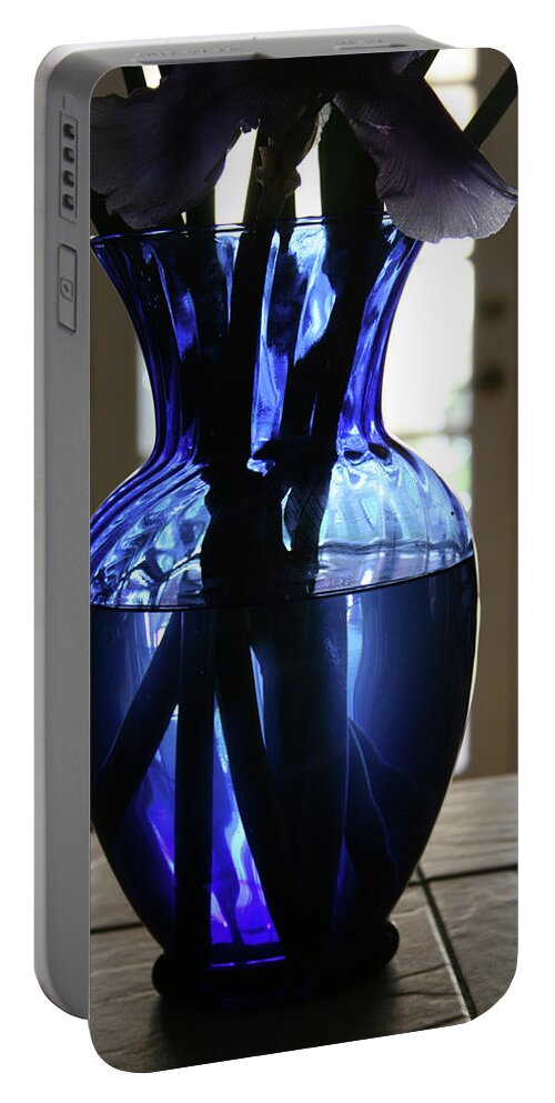 Vase Portable Battery Charger featuring the photograph Blue vase by Marna Edwards Flavell