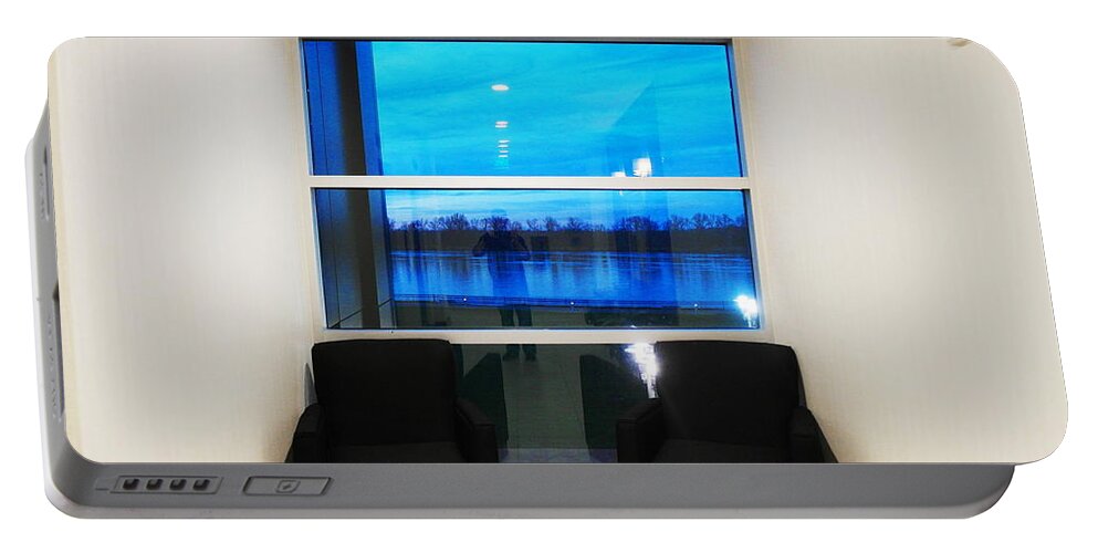 Blue Portable Battery Charger featuring the photograph Blue Window by Christopher Brown