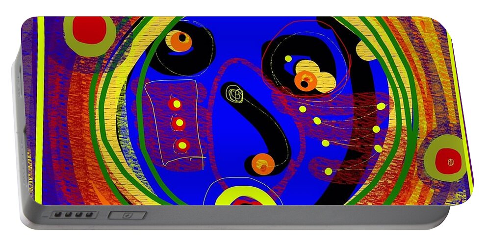 Abstract Portable Battery Charger featuring the digital art Blued out of my mind by Susan Fielder
