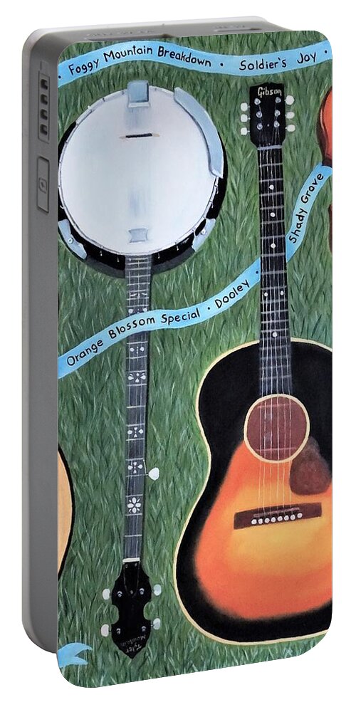 Instruments Portable Battery Charger featuring the painting Bluegrass Tribute by Jill Ciccone Pike