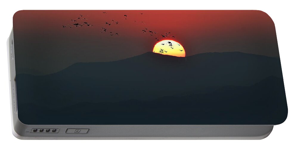 Sun Portable Battery Charger featuring the photograph Blue Ridge Sunset by Gary Smith