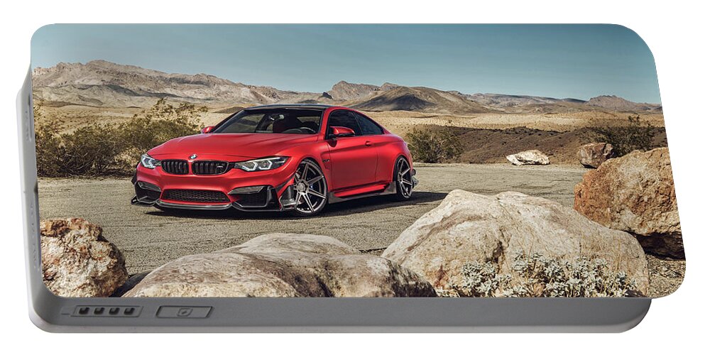 Bmw Portable Battery Charger featuring the photograph B M W M4 by Movie Poster Prints