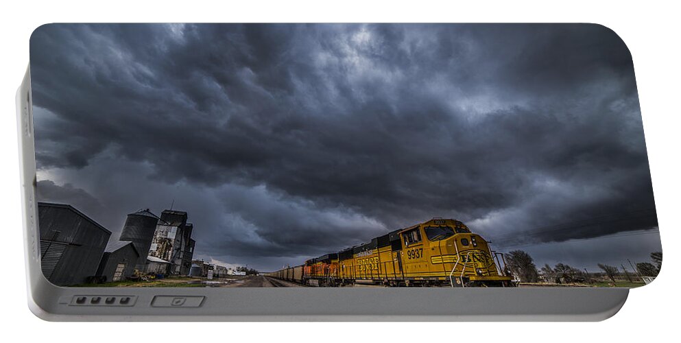 Colorado Portable Battery Charger featuring the photograph BNSF Storm by Darren White
