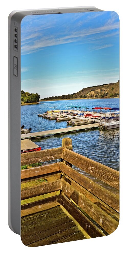 San-pablo-dam Portable Battery Charger featuring the photograph Boat Rentals San Pablo Reservoir 2 by Joyce Dickens