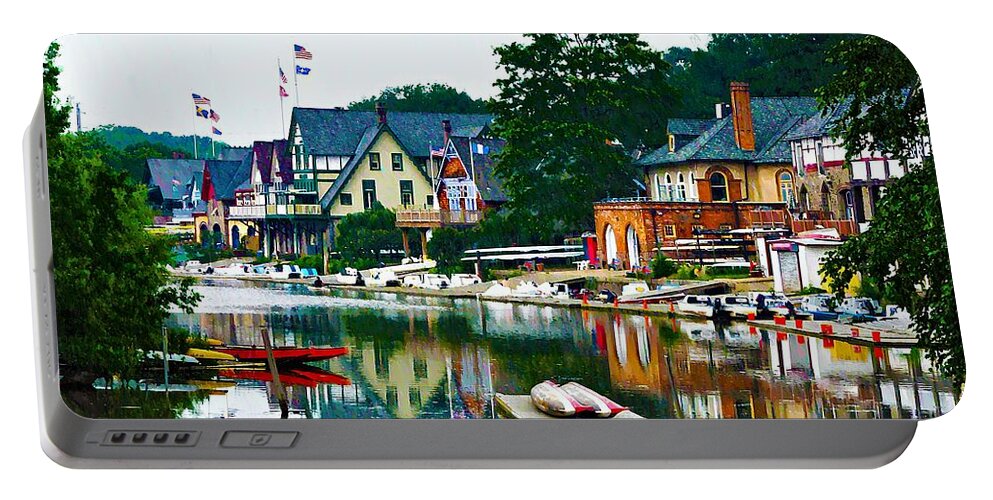 Boathouse Row In Philly Portable Battery Charger featuring the photograph Boathouse Row in Philly by Bill Cannon