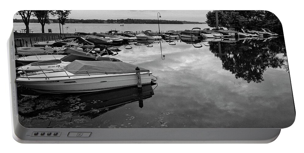 Lake Portable Battery Charger featuring the photograph Boats at Wayzata by Susan Stone