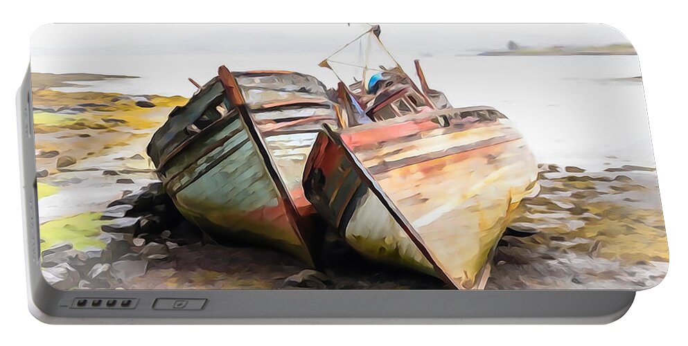 Boat Portable Battery Charger featuring the photograph Boats Isle of Mull 5 by Tom and Pat Cory