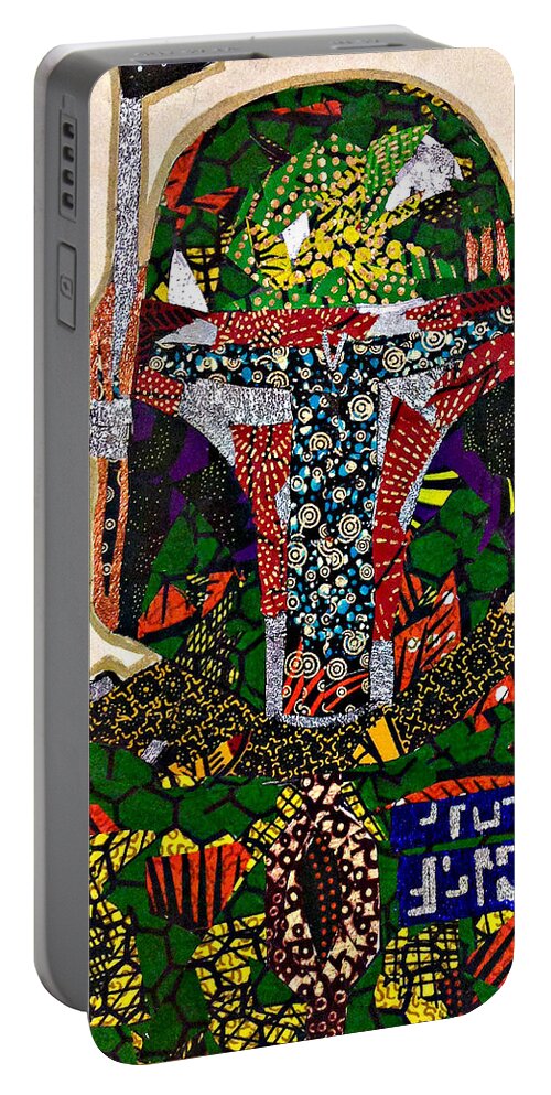 Boba Fett Portable Battery Charger featuring the tapestry - textile Boba Fett Star Wars Afrofuturist Collection by Apanaki Temitayo M